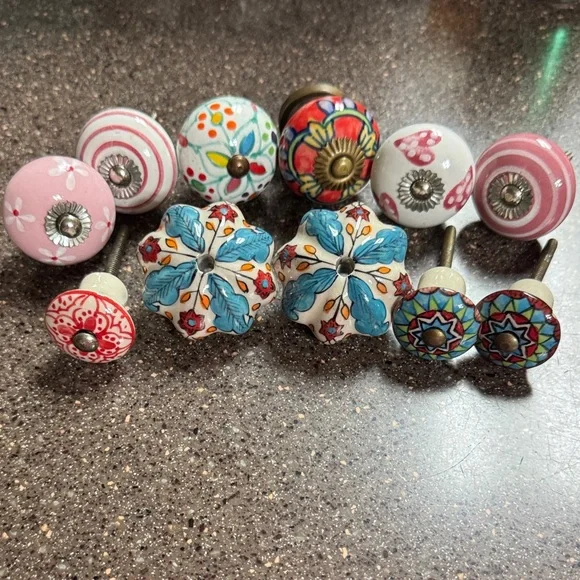 11 Colorful Ceramic Drawer Knobs Set - Picture 5 of 12
